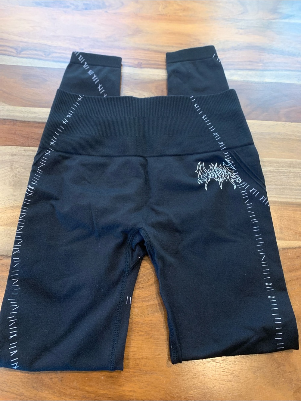 Darc Sport Black Leggings with White Accent Stitching